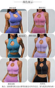 Women's Seamless Yoga Set Breathable Anti-Wrinkle Nylon Sports Bra & Leggings Fitness Panties Combo Hip Lifting Compression