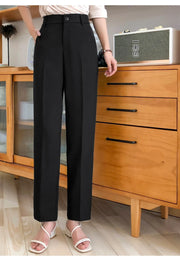 Women's Chiffon Formal Pants, High Quality, Solid, Black, Office Lady Style, Work Wear Pant