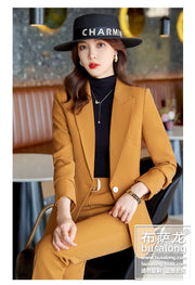 Red Professional Suit for Women2023Autumn Winter New High-end Elegant Socialite Casual Blazer Two-piece Set