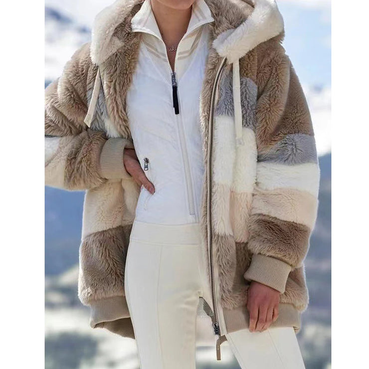 Women Oversize Teddy Bear Coat Warm Thickening Fleece Faux Fur Coats Winter Jacket