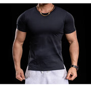 Men's Gym Fitness Training Clothing Men's High-elasticity Breathable Sports Tight Short-sleeved T-shirt, Running Sports