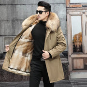 New imitation fox fur grass oversized plush men's coat, medium length autumn and winter Size XL