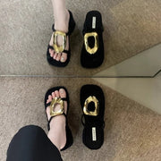 Women's High-Heeled Rubber Flip Flops Slippers Soft Platform Wedge Luxury Slides Comfortable Designer Fashion Hawaiian Style
