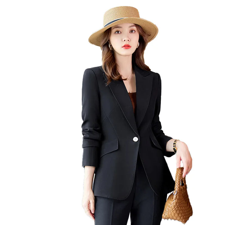 Red Professional Suit for Women2023Autumn Winter New High-end Elegant Socialite Casual Blazer Two-piece Set