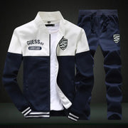 Men's Tracksuit Fleece Jacket and Sweatpants Warm