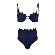 3Pcs Laser Cut Swimsuit Women Sexy Bikini Push Up Swimwear High Waisted Biquini Female Hollow Bathing Suit Bodysuit Beachwear