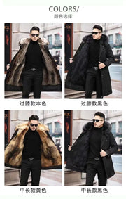 New imitation fox fur grass oversized plush men's coat, medium length autumn and winter Size 5XL