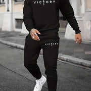 Men's Casual Crew Neck Long Sleeved Sweatshirt And Sweatpants Joggers Set  Tracksuit