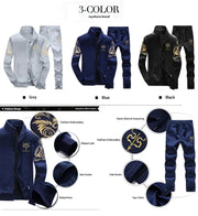 Men's Tracksuit Fleece Jacket and Sweatpants Warm