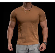 Men's Gym Fitness Training Clothing Men's High-elasticity Breathable Sports Tight Short-sleeved T-shirt, Running Sports