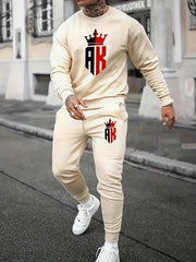 Men's  Long Sleeved Sweater Pants Set Comfortable Breathable Tracksuit, Jogging Suit