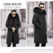 New imitation fox fur grass oversized plush men's coat, medium length autumn and winter Size XL