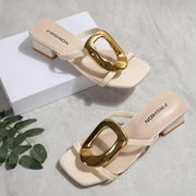 Elegant Open-Toe Women's Sandals Sexy Designer Shoes Medium High Heels Luxury Fashion Party