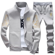 Men's Tracksuit Fleece Jacket and Sweatpants Warm