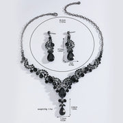 Women's Trendy Droplet Earrings with Necklace Jewelry Set