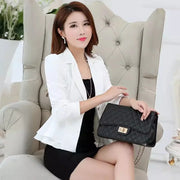 Women's Long Sleeved Blazer Korean Slim Fit Ruffled Edge Short Solid Colored Suit Jacket for Spring Office Wear