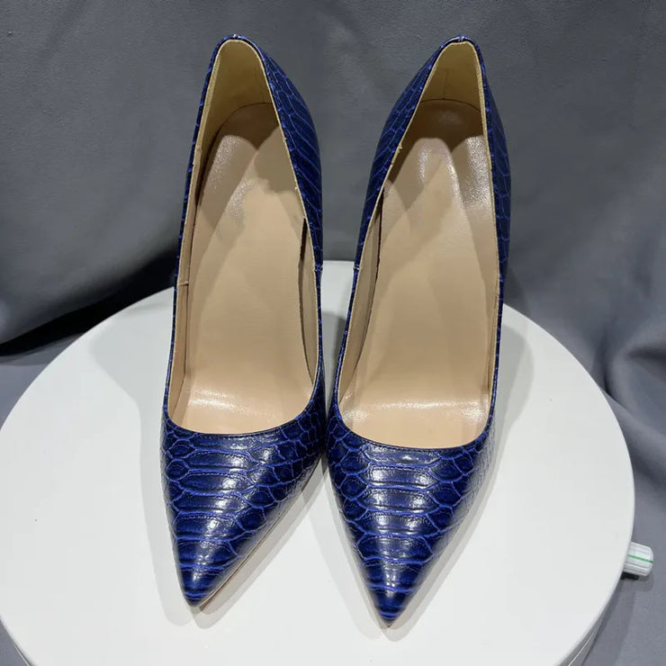 Elegant Pointed Toe Stiletto Pumps for Women Fashionable High Heels Size 34-45 Slip-On PU Lined Super High Heel Shoes