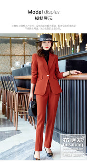 Red Professional Suit for Women2023Autumn Winter New High-end Elegant Socialite Casual Blazer Two-piece Set