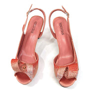 Venus Chan Newest INS Style Peach Color Rhinestone Elegant High Heels Nigeria Popular Design African Ladies Shoes