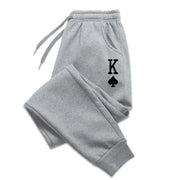 Men's Casual Cotton Pencil Pants Loose Fit Printed Elastic Waist Outdoor Jogging Trousers with Pockets Full Length Summer Wear