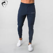 Men's Muscle Fitness Running Pants Outdoor Exercise Training Small Foot Workout Wolf King Design Casual Skinny Cotton Trousers