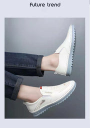 Men's Lightweight Anti-Slip Loafers Breathable Comfortable Flat Designer Rubber Sole Leather Casual Shoes