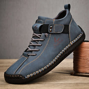 Handmade Breathable Leather Men's Casual Shoes Design Sneakers Ankle Boots with Rubber Outsole for Outdoor Comfort And Support