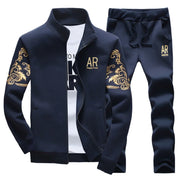 Men's Tracksuit Fleece Jacket and Sweatpants Warm