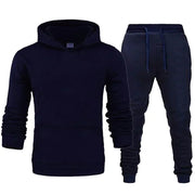 Basic Men 2Pcs/Sets Sweatshirt Hoodies Pants  Gyms Fitness Tops Joggers Sportswear Tracksuits