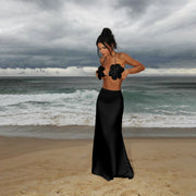 Women's Sexy Brazilian Bikini Swimsuit 3 Pcs Set with Skirt Bandage Eye-Catching A-Line Swimwear