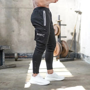 Summer Men's Slim Fit Sweatpants Pants Solid Color Elastic Waist Outdoor Running Training Casual Cargo Midweight Polyester