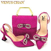 High Heel Pointed Toe Fuchsia Color Shoes