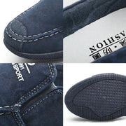 Men's Canvas Slip-On Casual Shoes Denim Breathable Driving Moccasin Soft Insole Lightweight Outdoor Sneakers