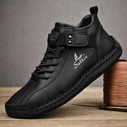 Handmade Breathable Leather Men's Casual Shoes Design Sneakers Ankle Boots with Rubber Outsole for Outdoor Comfort And Support