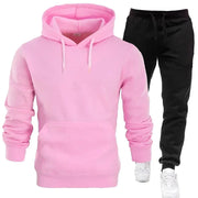 Basic Men 2Pcs/Sets Sweatshirt Hoodies Pants  Gyms Fitness Tops Joggers Sportswear Tracksuits