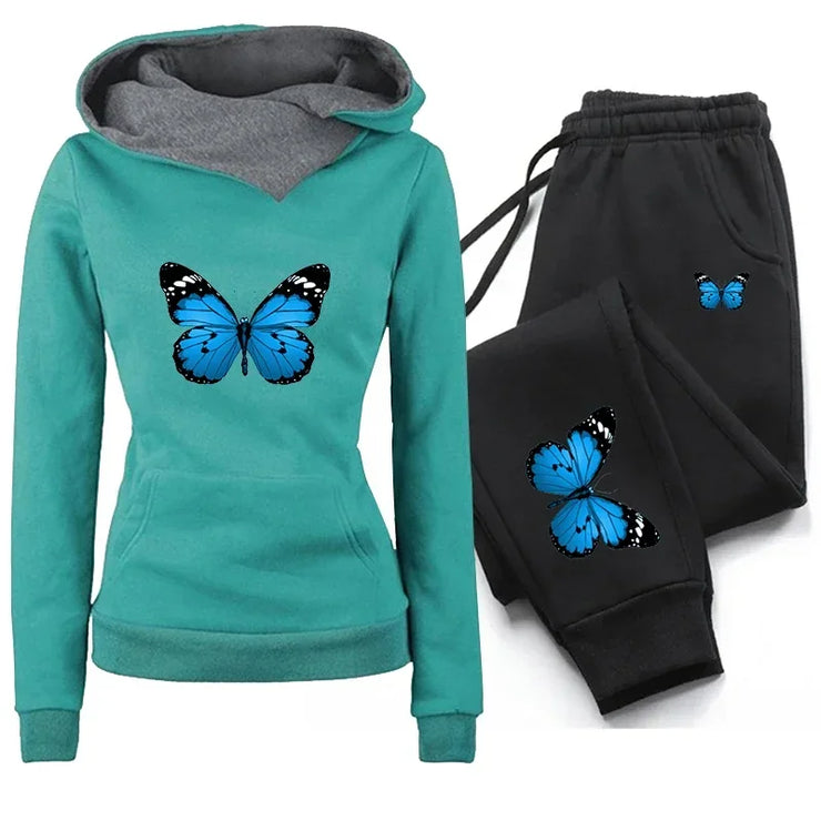 Womens Tracksuit Two Piece Set Winter Warm Hoodies+Pants Pullovers Sweatshirts , Jogging Suit