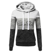 Women Tracksuit Printing Hooded Sweatshirt Sweatpant Color Block Versatile , Jogging Pullovers Sport Trousers Outfits S-3XL