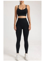 Women's High-Waist Yoga Leggings Quick Dry Breathable Sports Underwear Fitness Training Pants in Assorted Colors by NAQIYAYABEI