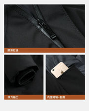 Men Long Parkas Coat Solid Slim Fit Warm Thicken Jacket. Outwear Windproof Coat Hooded Cotton-padded Zipper