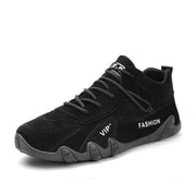 Men's Casual Sneakers Khaki Non-Slip Work Shoes Lace-Up Short Boots Loafers round Toe Microfiber Upper Rubber Outsole