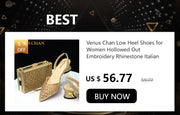 Venus Chan Newest INS Style Peach Color Rhinestone Elegant High Heels Nigeria Popular Design African Ladies Shoes