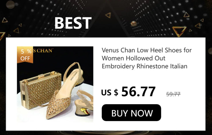 Venus Chan Newest INS Style Peach Color Rhinestone Elegant High Heels Nigeria Popular Design African Ladies Shoes