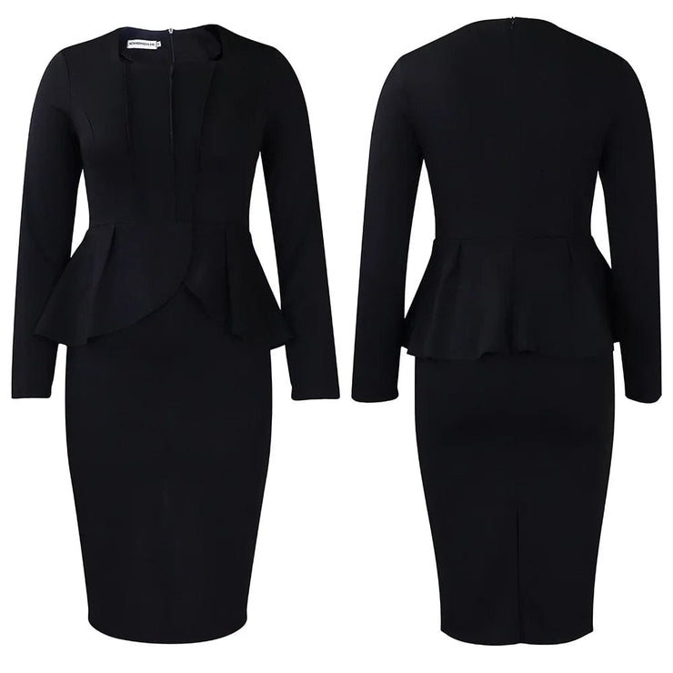 Women  Plus Size  Verge  Long Sleeve Slim Fit Party Tight Curvy Dress