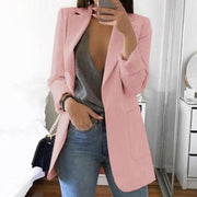 Women's Slim Fit Cardigan Blazer Casual Fashion European American Style Oversized Suit Coat V-Neck Polyester Cotton Jacket
