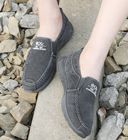 Men's Canvas Slip-On Casual Shoes Denim Breathable Driving Moccasin Soft Insole Lightweight Outdoor Sneakers
