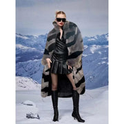 Winter Women's Luxury Long Tiger Fur Coat Elegant Thicken Warm