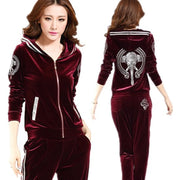 Women Tracksuit , Sportswear Zipper Hoodies Jacket+Pants Jogging Suit