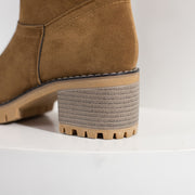 Warm Faux Fur Lined Women's Ankle Boots Slip-On Block Heeled Comfortable Rubber Sole All-Season Wear