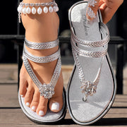 Floral Pattern Flip-Flops Comfortable Casual Summer Beach Slippers - Anklet Not Included