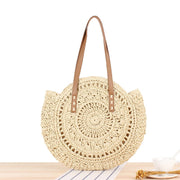 Fluid Apparel Shop Handbags Large beige cutout Simple Round Shoulder Bag Straw Handbag Summer Beach Bags